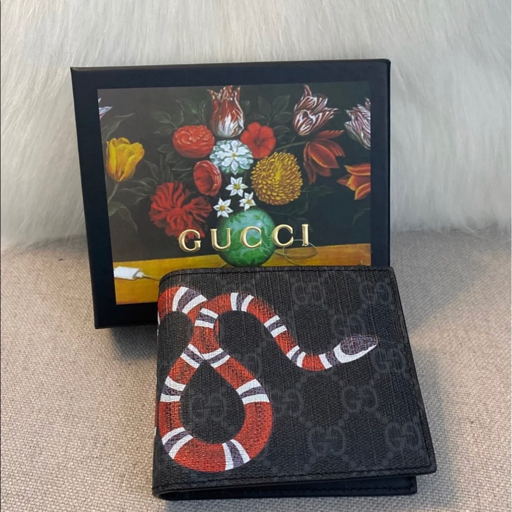 GG men's snake wallet